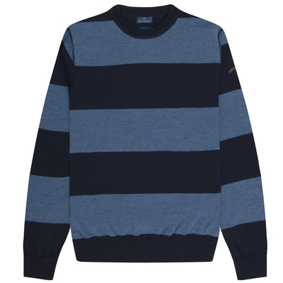 Paul & Shark Stripped Wool Knit Blue