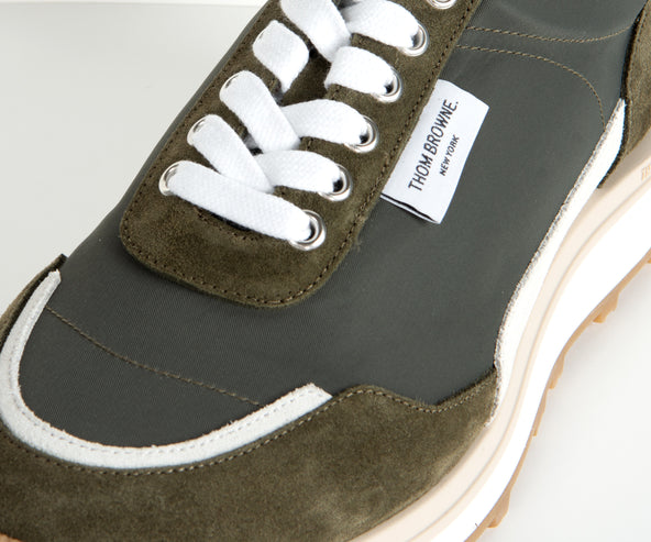 Thom Browne Tech Nylon Alumni Trainer Dark Green