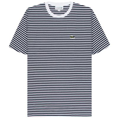 Lacoste Striped T-Shirt Navy/White