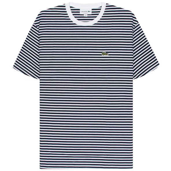 Lacoste Striped T-Shirt Navy/White