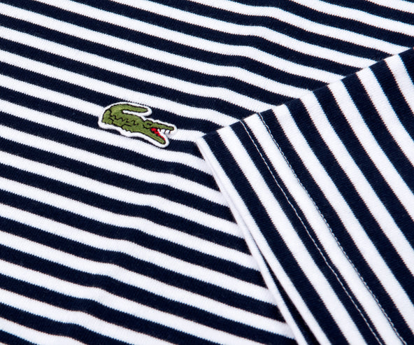 Lacoste Striped T-Shirt Navy/White