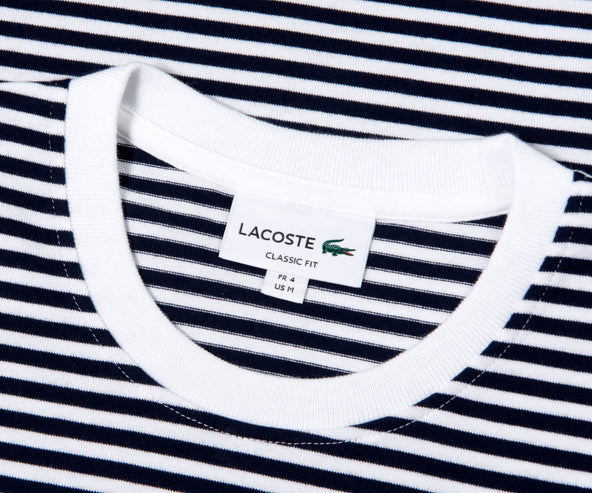 Lacoste Striped T-Shirt Navy/White