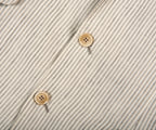 BRUNELLO CUCINELLI Striped Linen Batavia Deconstructed Cavallo Blazer White