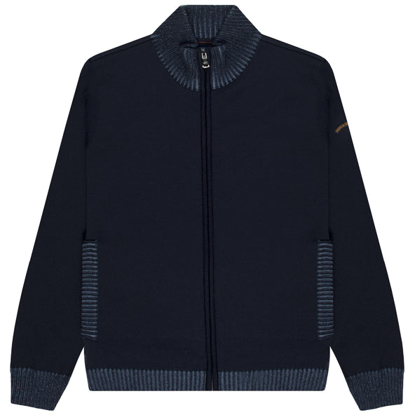 Paul & Shark Cool Touch Full Zip Knit Cardigan Navy