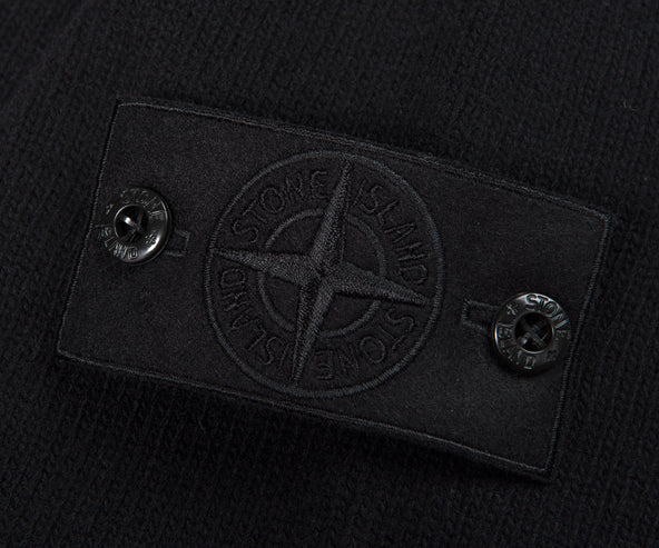 Stone Island Ghost Full Zip Knitted Hoodie Black