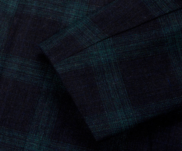 Paul Smith PS Plaid Long Overcoat Navy/Green