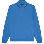 Paul Smith PS Knitted Merino Wool LS Polo Powder Blue