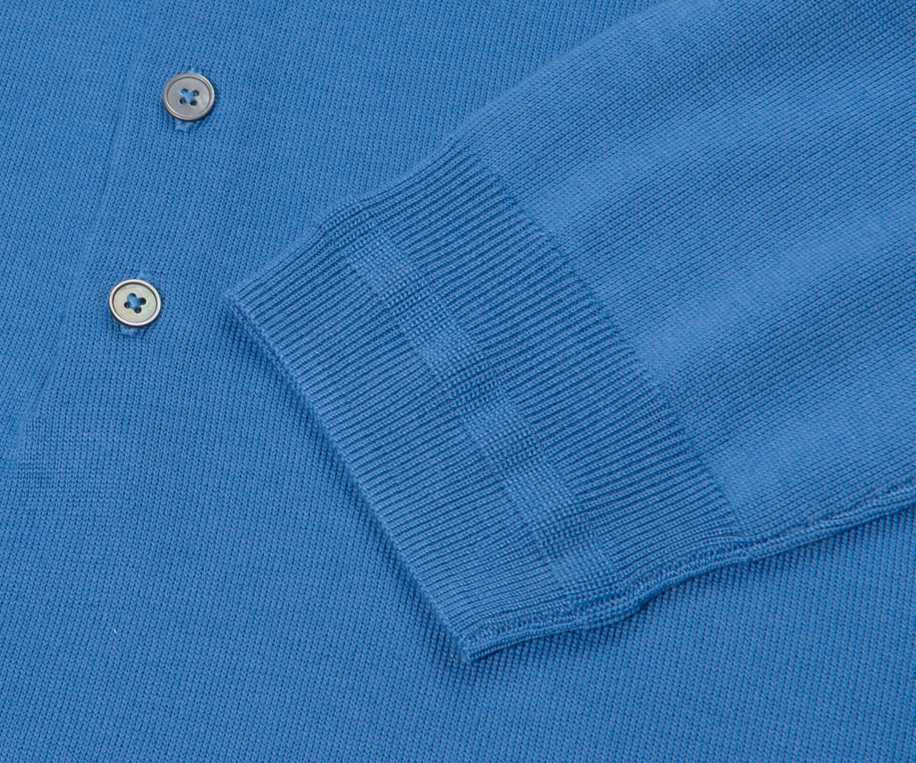 Paul Smith PS Knitted Merino Wool LS Polo Powder Blue