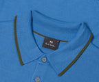 Paul Smith PS Knitted Merino Wool LS Polo Powder Blue