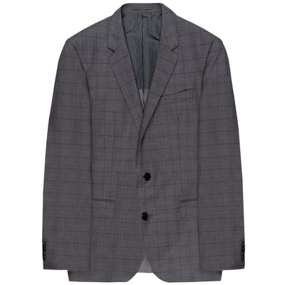 BOSS Pure Wool Fine Checked Suit Huge4 Genius3 Charcoal