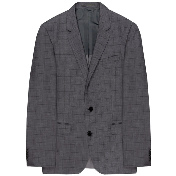 BOSS Pure Wool Fine Checked Suit Huge4 Genius3 Charcoal