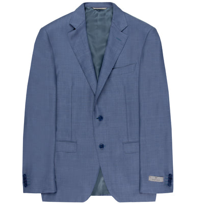 Canali Slim Fit Textured Wool 2 Button Suit Summer Blue