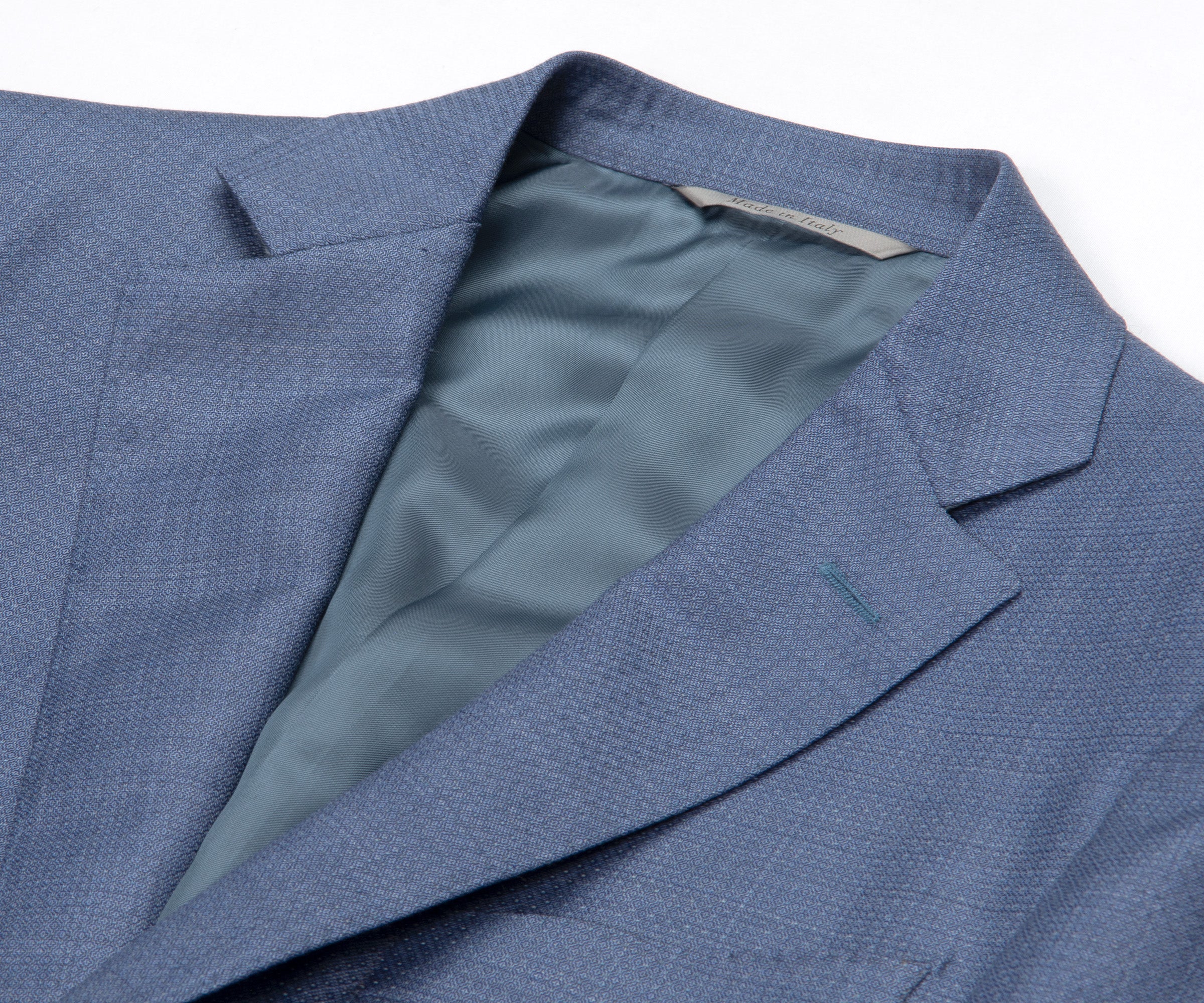 Canali Slim Fit Textured Wool 2 Button Suit Summer Blue