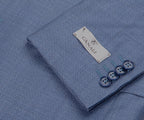 Canali Slim Fit Textured Wool 2 Button Suit Summer Blue