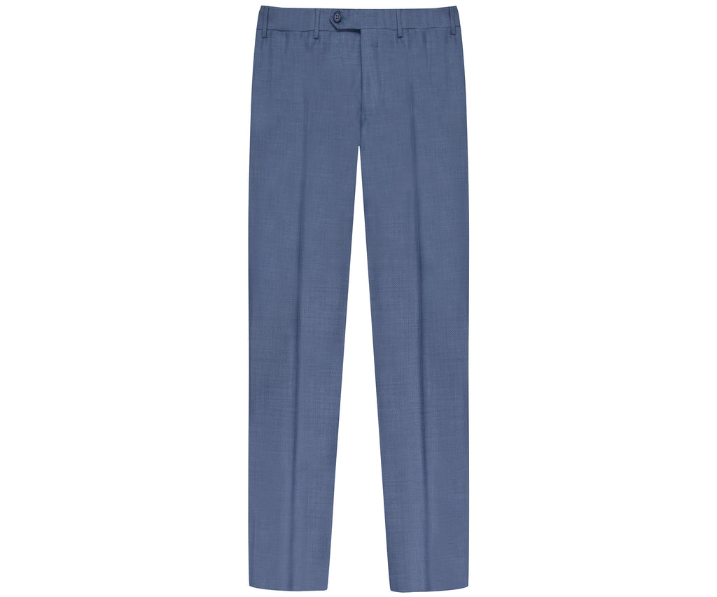 Canali Slim Fit Textured Wool 2 Button Suit Summer Blue