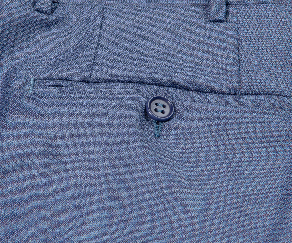 Canali Slim Fit Textured Wool 2 Button Suit Summer Blue