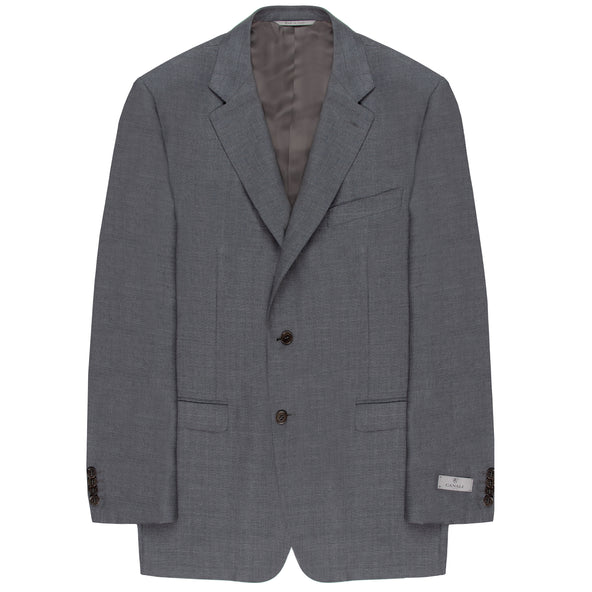 Canali Slim Fit Patterned Wool Suit Mid Grey