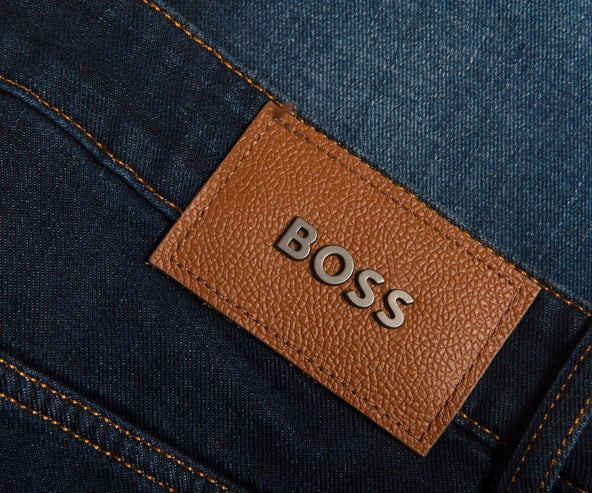 HUGO BOSS Delaware3-1 Cashmere Touch Denim Slim Fit Jeans Navy