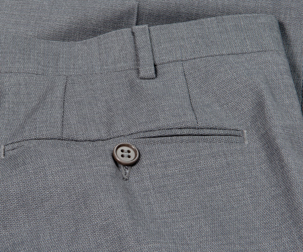 Canali Slim Fit Patterned Wool Suit Mid Grey