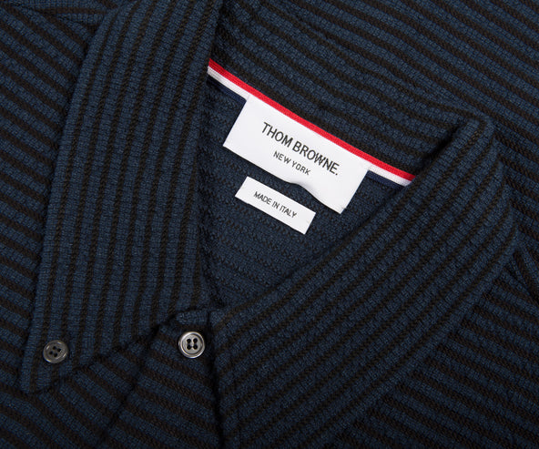 Thom Browne University Stripe SS Shirt Navy