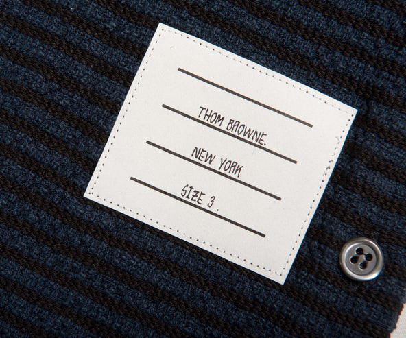 Thom Browne University Stripe SS Shirt Navy
