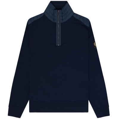 Belstaff  Kilmington 1/4 Zip Jumper Washed Navy