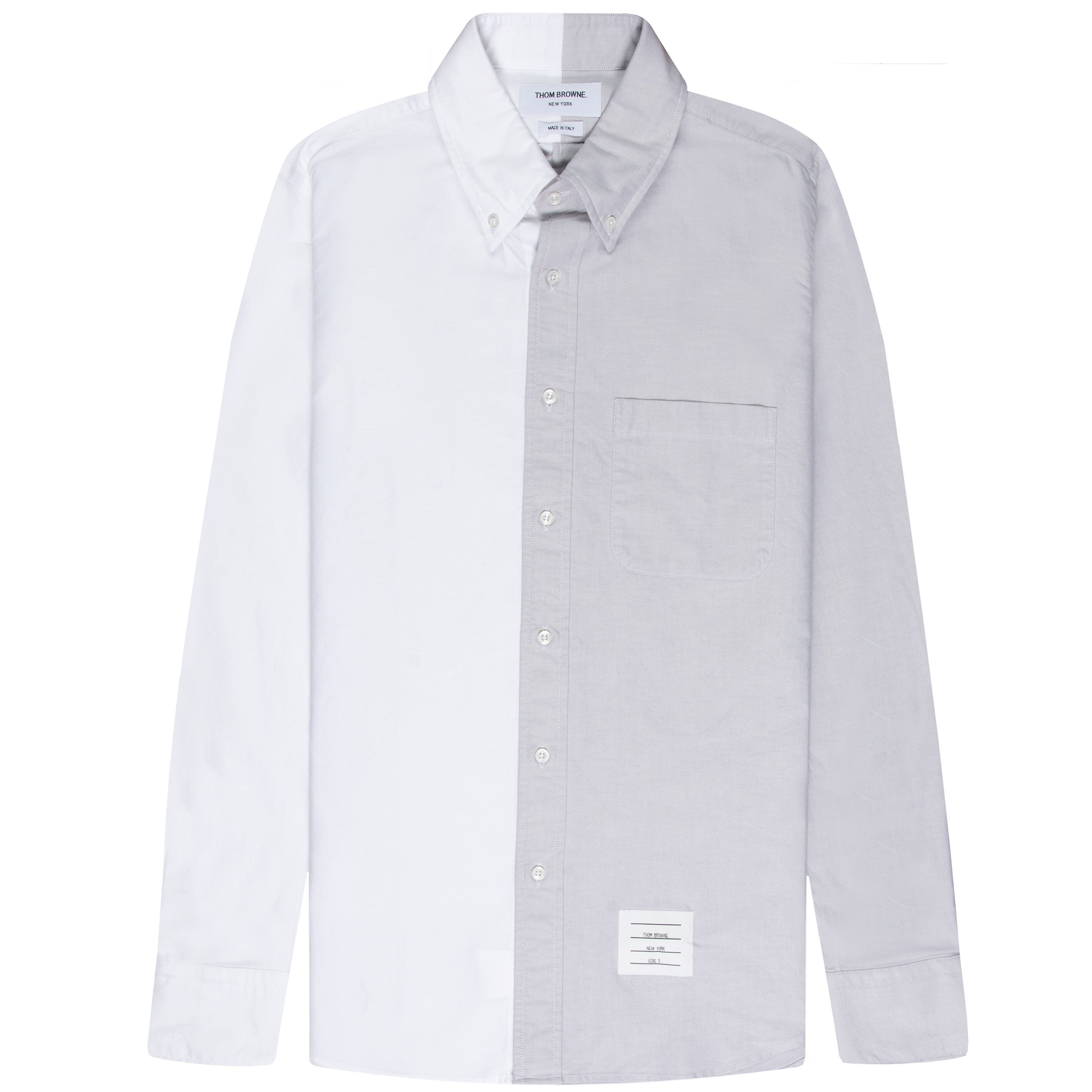 Thom Browne Oxford Split Shirt Grey/White