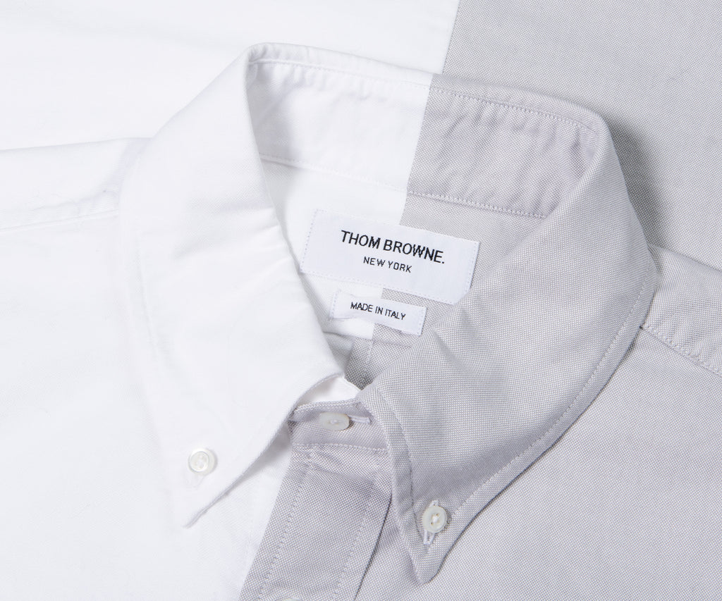 Thom Browne Oxford Split Shirt Grey/White