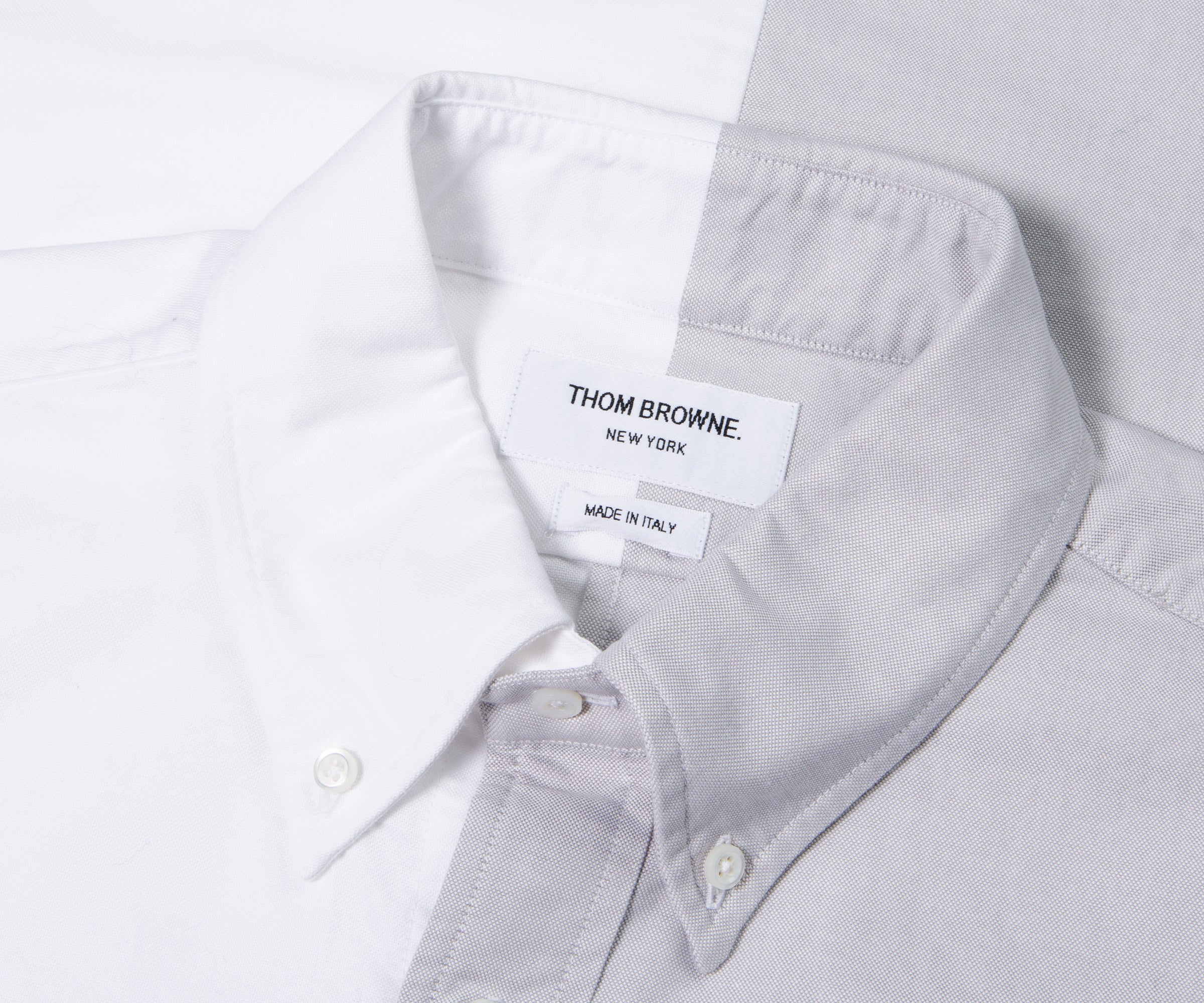 Thom Browne Oxford Split Shirt Grey/White