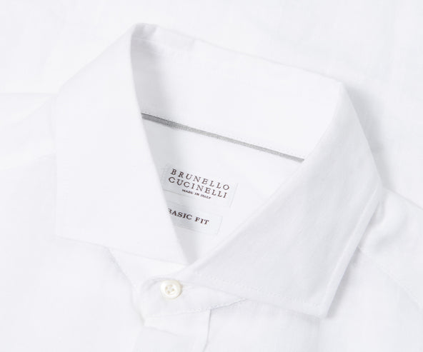 BRUNELLO CUCINELLI Linen Basic Fit Shirt White
