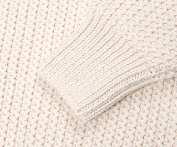 BOSS C-Emaximo Chunky 1/4 Button Knit Cream