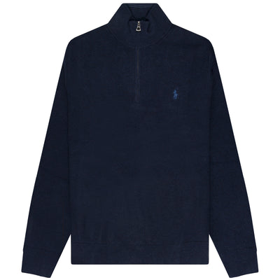 Polo Ralph Lauren Waffle Textured 1/4 Zip Sweater Navy Heather