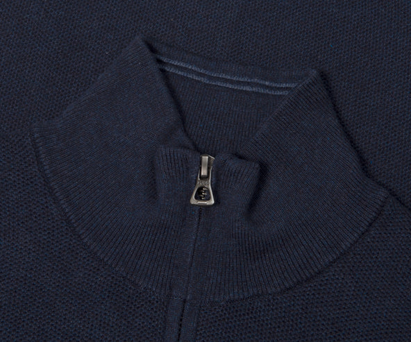 Polo Ralph Lauren Waffle Textured 1/4 Zip Sweater Navy Heather