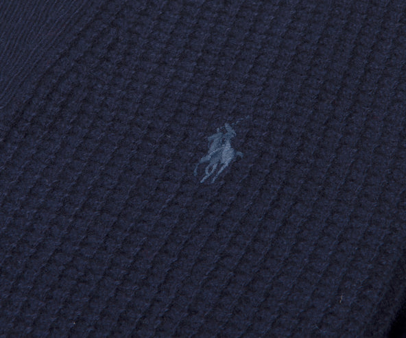 Polo Ralph Lauren Textured Wool 1/4 Zip Sweater Navy