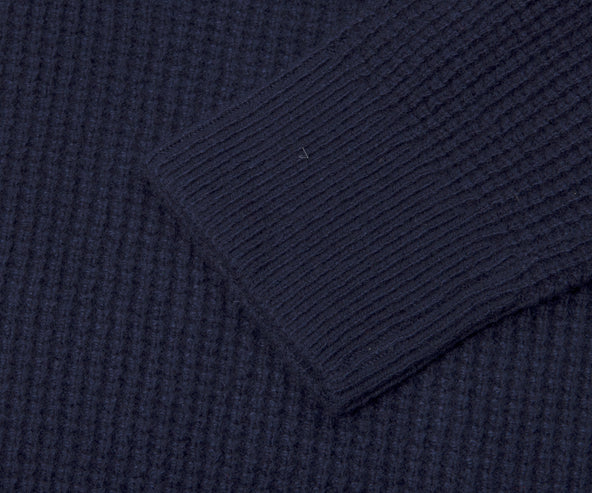 Polo Ralph Lauren Textured Wool 1/4 Zip Sweater Navy