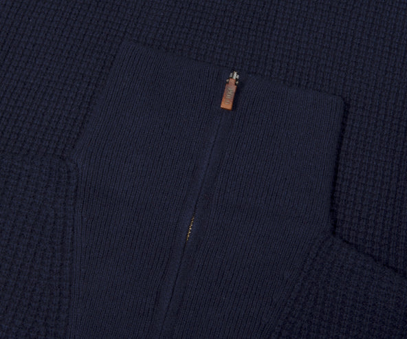 Polo Ralph Lauren Textured Wool 1/4 Zip Sweater Navy