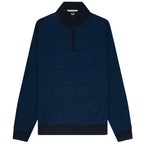 BOSS H-Eltorino Textured 1/4 Zip Knitwear Navy