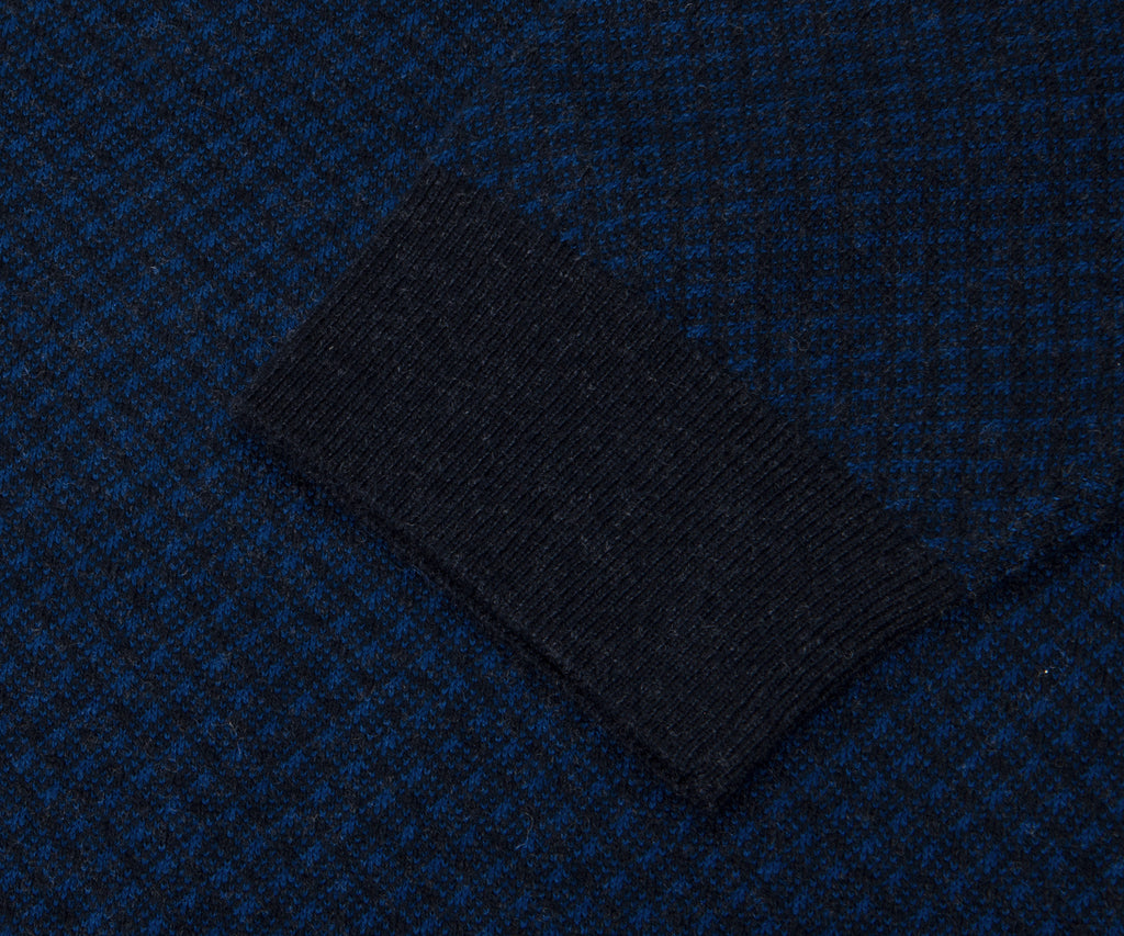 BOSS H-Eltorino Textured 1/4 Zip Knitwear Navy