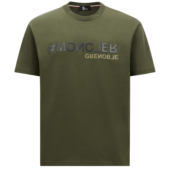 Moncler Grenoble Hashtag Logo T-Shirt Khaki