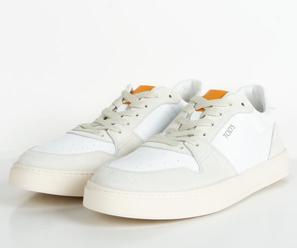 Tods Allacciata Leather Trainers White