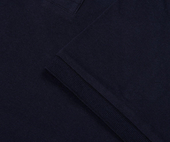 C.P. Company Stretch Piquet Striped Collar Polo Navy