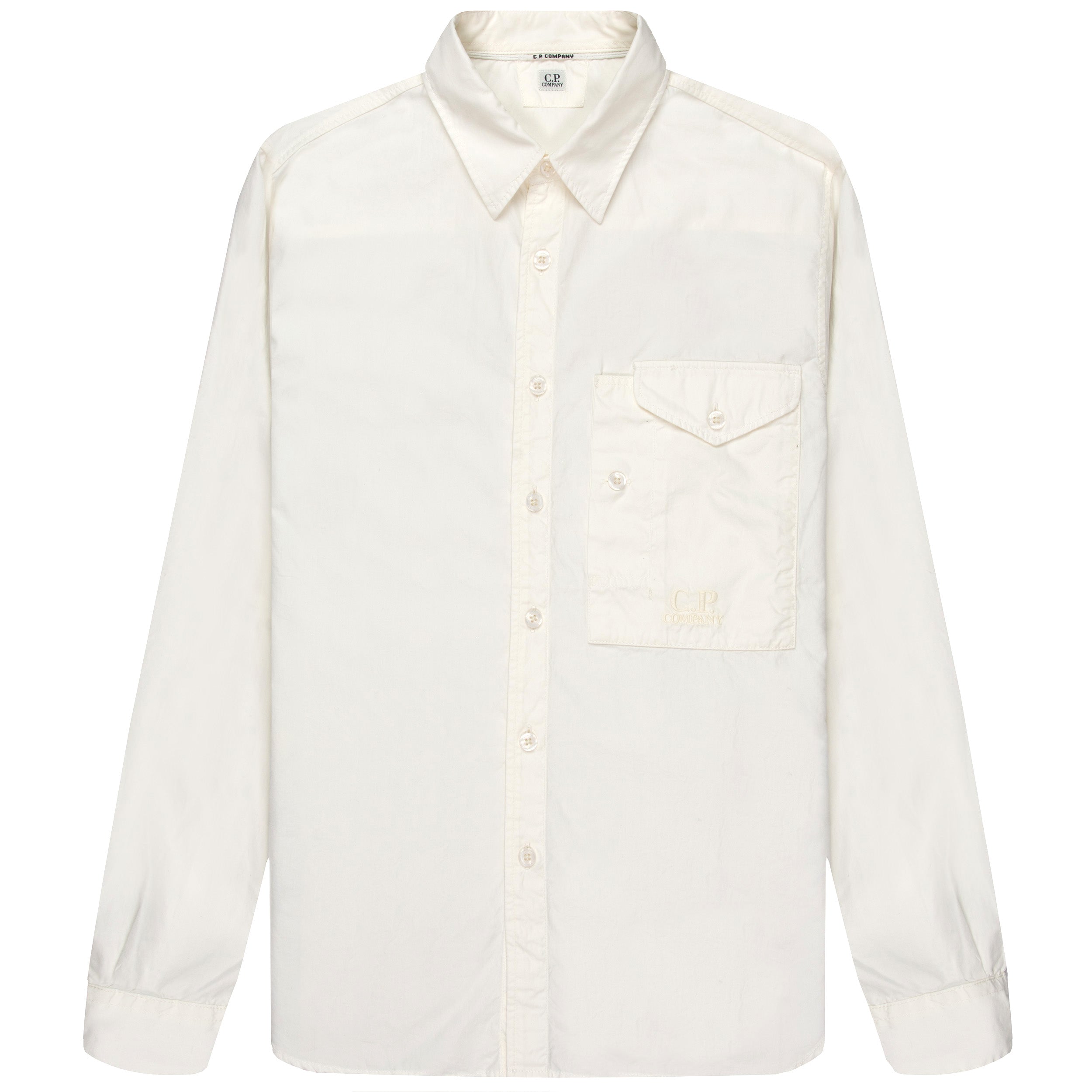 C.P. Company LS Poplin Shirt Off White