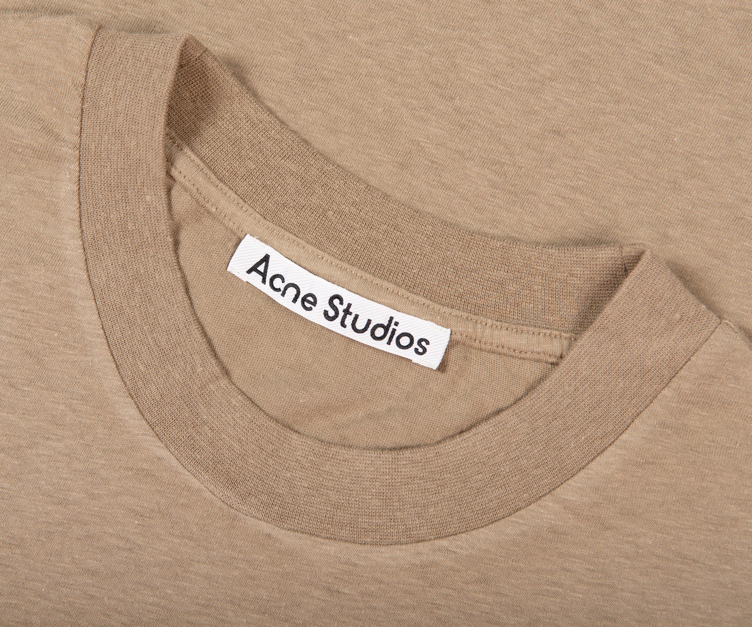 Acne Studios Glow In The Dark Logo T-Shirt Dark Beige