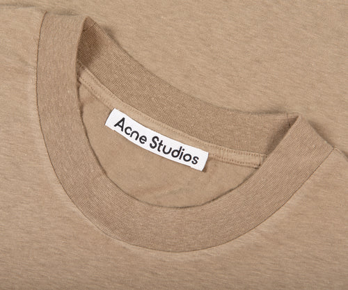 Acne Studios Glow In The Dark Logo T-Shirt Dark Beige