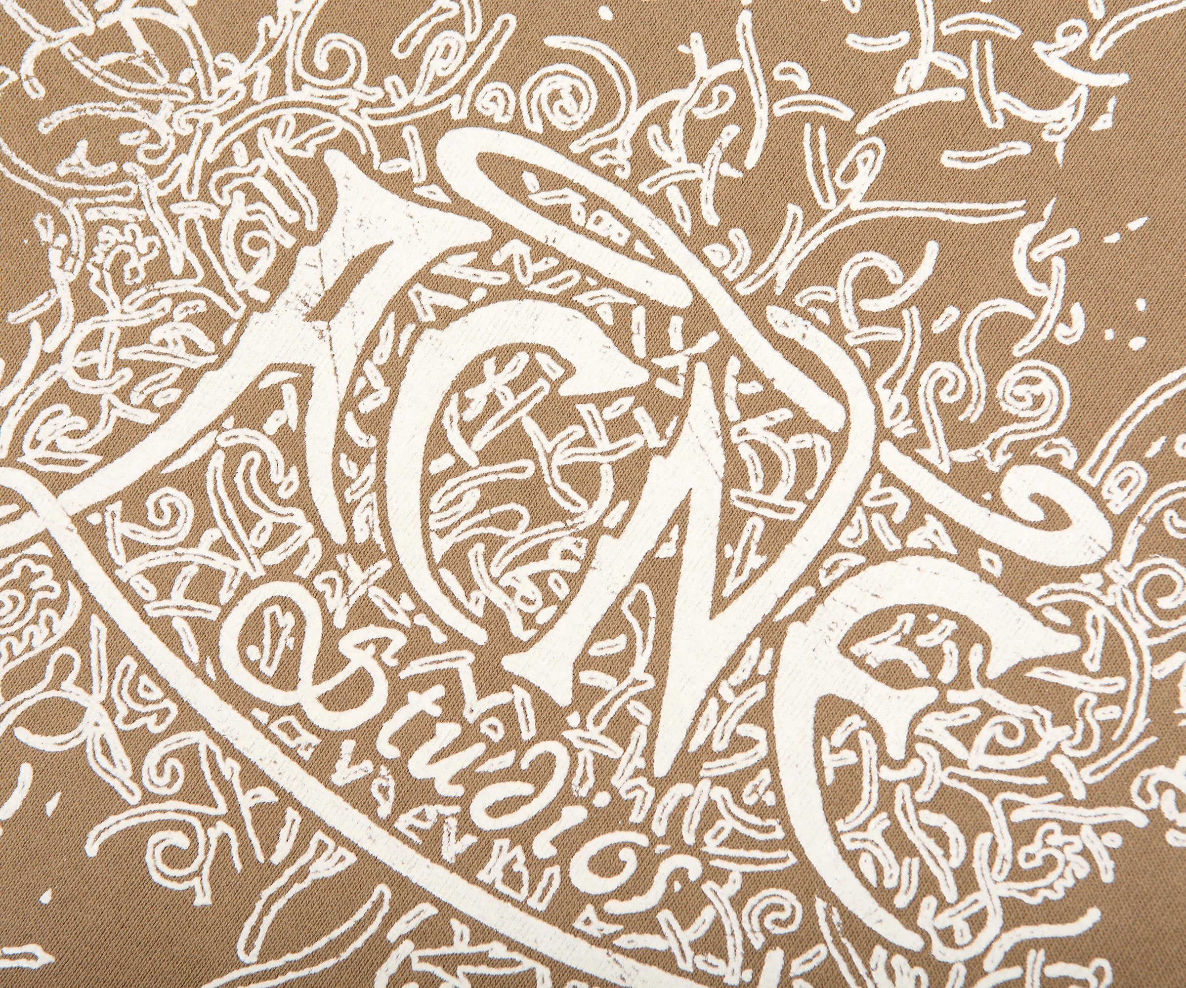 Acne Studios Glow In The Dark Logo Crewneck Sweatshirt Dark Beige