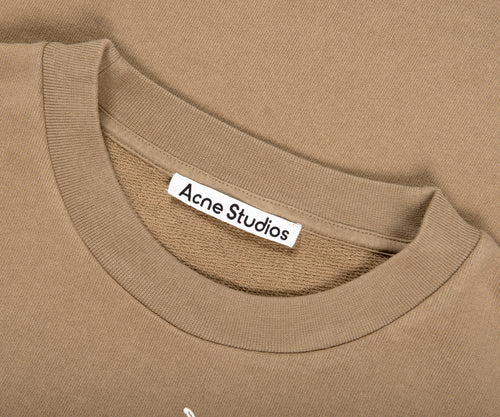 Acne Studios Glow In The Dark Logo Crewneck Sweatshirt Dark Beige
