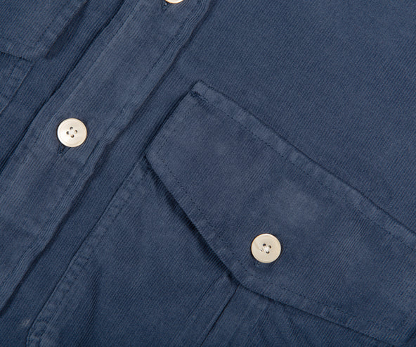 Paul Smith PS Corduroy Casual Fit Chest Pocket LS Shirt Greyish Blue