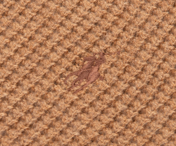 Polo Ralph Lauren Textured Woollen 1/4 Zip Sweater Brown Sugar Melange