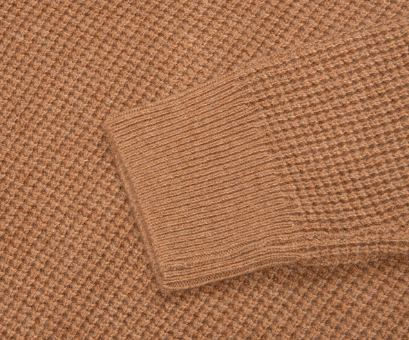 Polo Ralph Lauren Textured Woollen 1/4 Zip Sweater Brown Sugar Melange