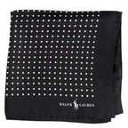 Ralph Lauren Polka-Dot Silk Pocket Square Black